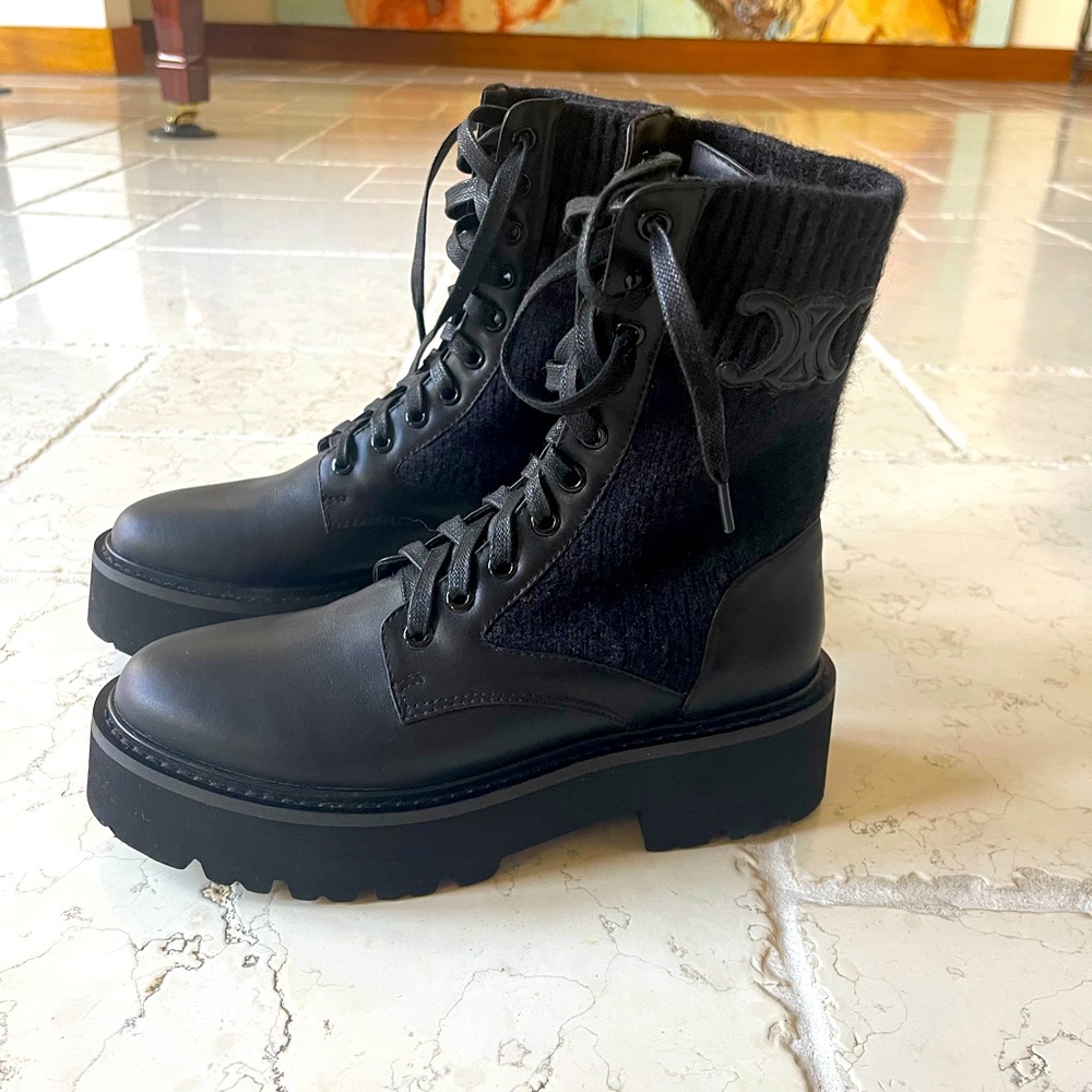 Celine boots leather and wool 38